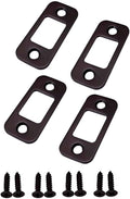 Solid Brass Deadbolt Strike Plate, Door Backplate, Round Corner, Oil-Rubbed by QCAAHardware