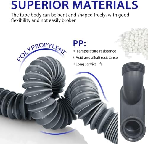 Low Profile 1 1/2 "P Trap Tub Drain Pipe, Flexible Low Profile Shower Drain - Image 4