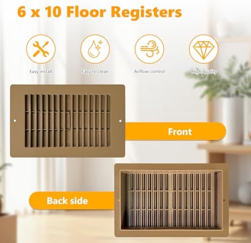 Floor Vent Covers, Floor Register 6x10, 5 Pack Adjustable Plastic Vent Covers - Image 4