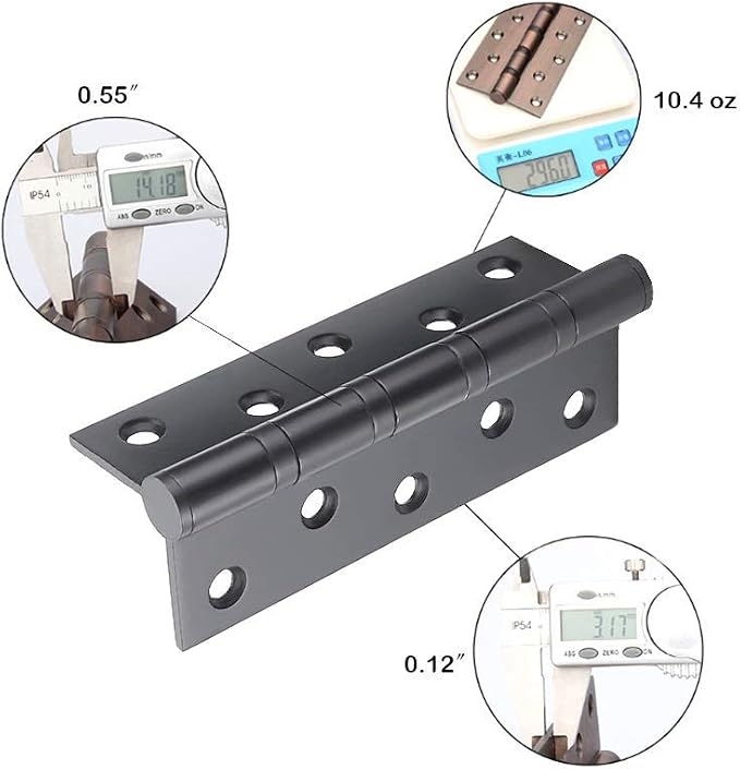 2 Pcs 5" Stainless Steel Ball Bearing Door Hinges - Image 5