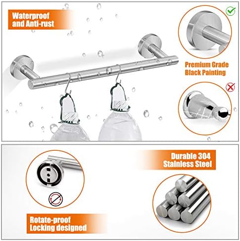 Tudoccy 5-Piece Brushed Nickel Bathroom Hardware Set, 16in SUS304 - Image 5