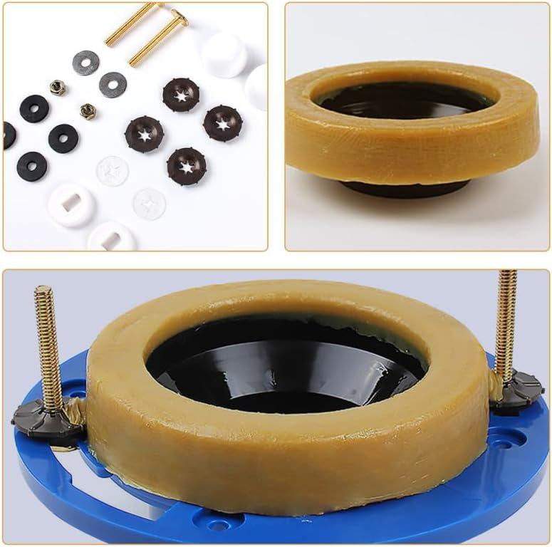 Toilet Flange with Wax Ring Toilet Wax Ring Replacement Kit Installation Kit - Image 3
