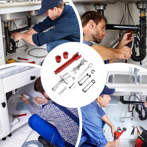 Basin Wrench Set, Universal Adjustable Sink Installation Tool Kit 9 Pieces - Image 5