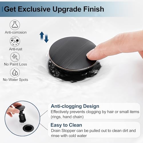 Oil Rubbed Bronze Pop Up Drain for Bathroom Sink, High Sealing Bathroom Sink - Image 5