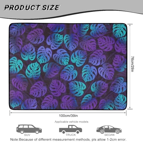 Purple Tropical Palm Car Trunk Mat Universal Fit 29"x39" - Image 7