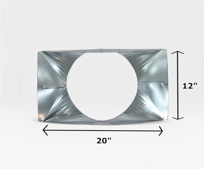 20"x12"-14" Square-to-Round Duct Transition Adapter - Image 4