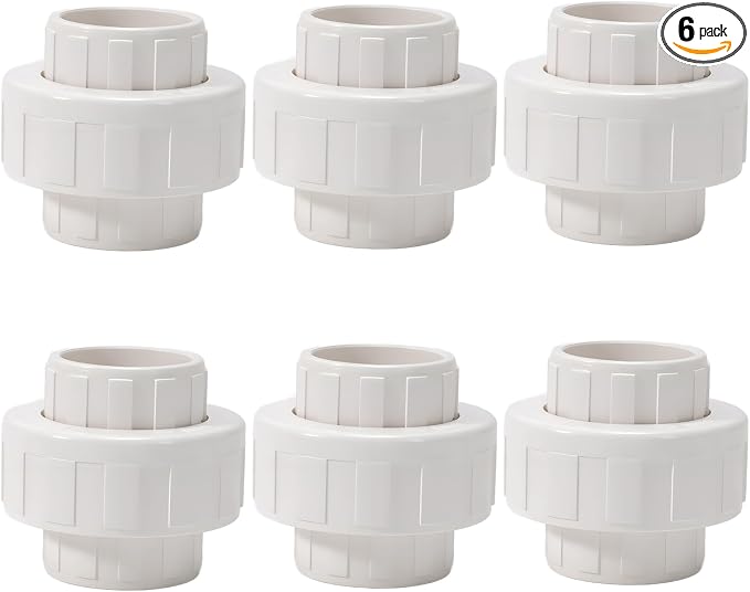 3/4 Inch PVC Union Coupling Pipe Fitting 3/4 Inch Schedule 40 Slip Union Adapter by JINUYYNA