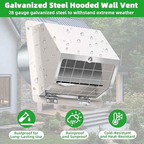 3 Inch Dryer Vent Cover Outside, Metal Exterior Vent Cover - Image 3