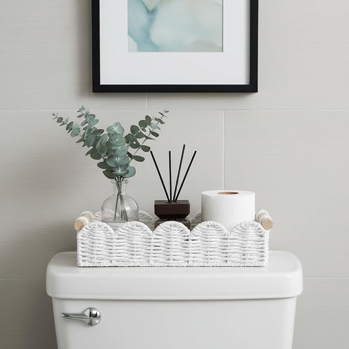 CubesLand Toilet Paper Storage Basket Organizer, Small Wicker Decor Basket | - Image 2