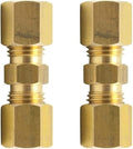 Brass Compression Tube Fitting, 1/4" OD x 1/4" OD Coupler by Legines