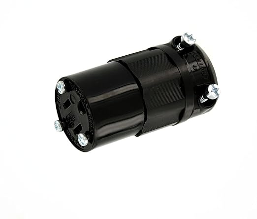 Leviton 20 Amp, Industrial Grade, Straight Blade, All Black by Leviton
