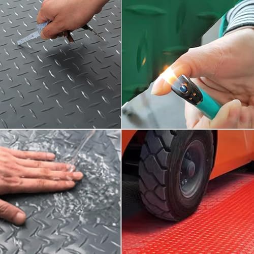 Industrial PVC Diamond-Plate Surface Matting, 4FT×9.8FT Anti-Slip Floor Mat Roll - Image 6