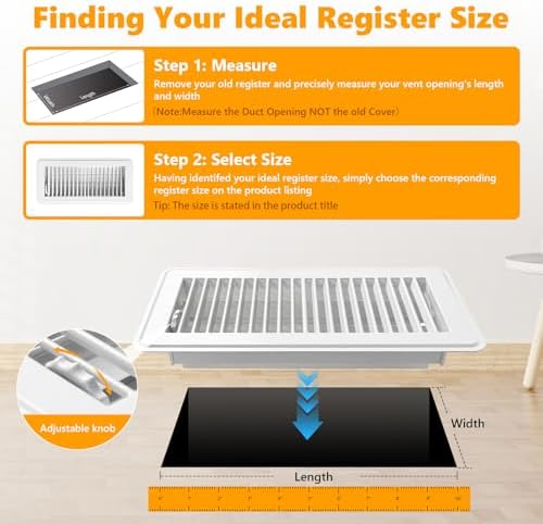 4 Pack Floor Vent Covers, Floor Register 4" x 10", Adjustable Decorative Vent - Image 4