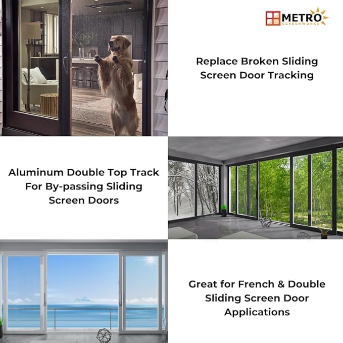 Top Double Channel Track for Bypass & French Sliding Screen Doors, Aluminum | - Image 6