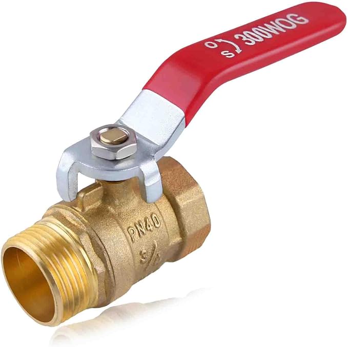 Brass Ball Valve G3/4 Inch Male x Female Thread Pipe Fitting | Heavy Duty Brass by LEONTOOL