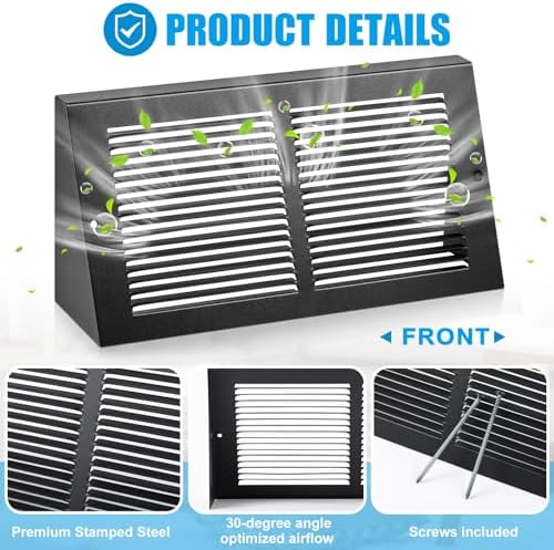 Landhoow 2 Pack Triangular Baseboard, Fits 14"w x 6"h Duct Opening - Image 3