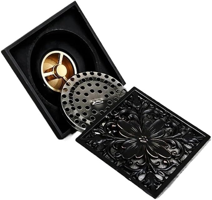 1pc Black Square Floor Drain 10 * 10cm - Image 3