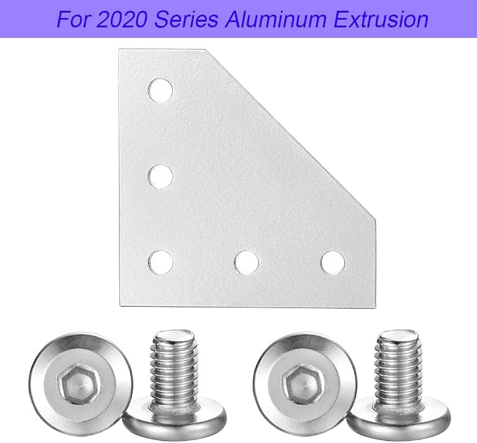 6Sets 2020 Corner Bracket Connectors 5 Hole L Shape Joint Plates - Image 6