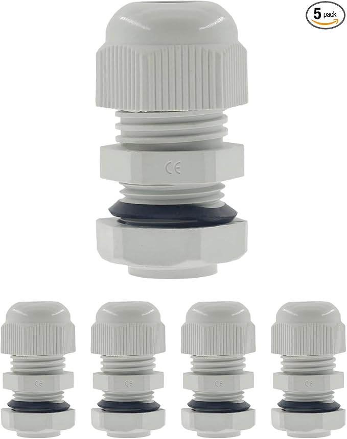 1/2 Inch NPT Strain Relief Nylon Cord Grip, SAFYY 5 PCS Waterproof Cable Glands by SAFYY