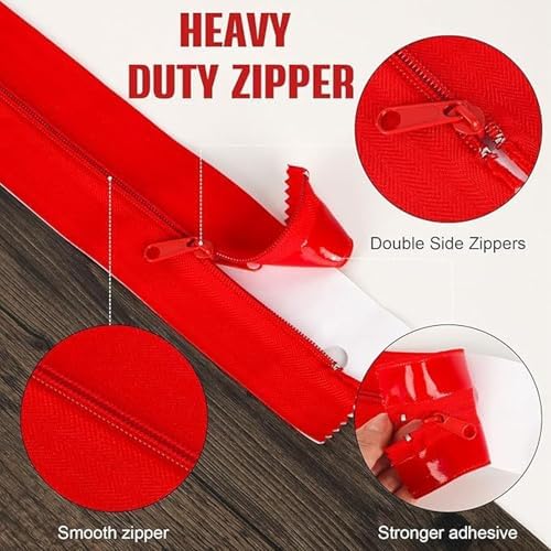 2 Pcs Dust Protector Zipper 7.6cm x Self Adhesive Home Renovation Dust Seal - Image 2
