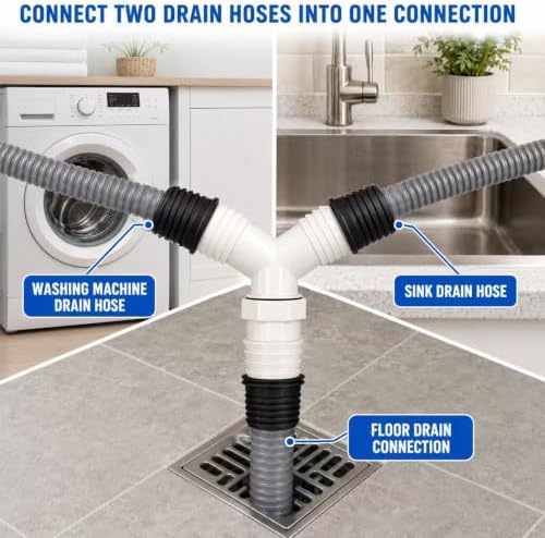 Washing Machine Drain Hose Tee, 1 to 1-1/4 in Y Connector - Image 5