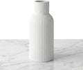 White Ceramic Vase, Modern Matte Ribbed Flower Vase by TrendEcoHome