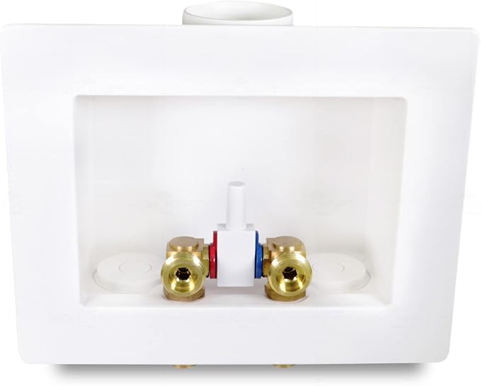 Highcraft Washing Machine Outlet Box Dual Drain, 1/2" Press Connection Valve - Image 3