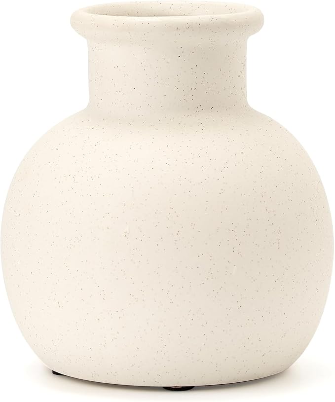 SIDUCAL Spotted Ceramic Modern Vase, 5.8 Inch Rustic Farmhouse Decorative Boho - Image 7