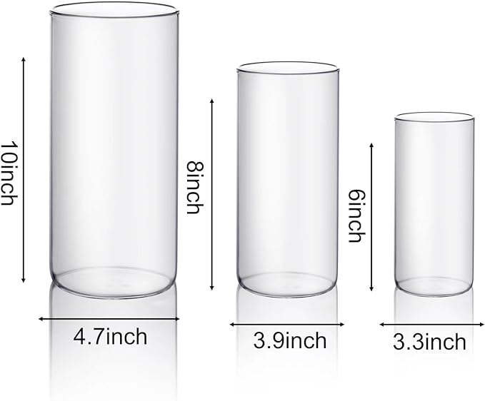PHOSPHOR Hurricane Candle HoldersFor Pillar Candle Clear Glass Cylinder - Image 2