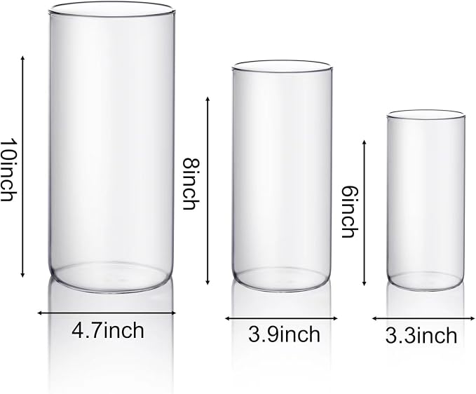PHOSPHOR Hurricane Candle HoldersFor Pillar Candle Clear Glass Cylinder - Image 2