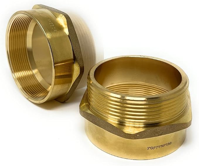 Cascada Lead-Free 3" G Thread Female to NPT Male Adapter | Brass Pipe Fitting - Image 7