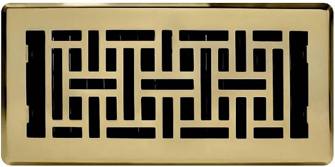 Decor Grates AJH410 Oriental Floor Register, Bright Brass - Image 2