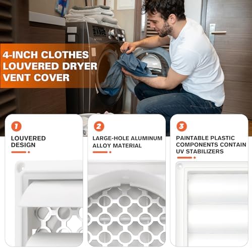 4" Louvered Dryer Vent Cover by Beaquicy - Image 2