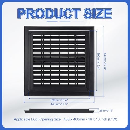 PATIKIL 16x16 Inch Plastic Ventilation Grille, Return Air Vent Cover Removable - Image 2