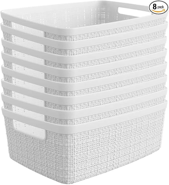 Curver Set of 8 Small 4.5L Jute Decorative Plastic Organization and Storage by Unknown