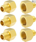 Hooshing 6PCS Brass Pipe Fitting 1/2" NPT Female to 3/8" NPT Male Reducer by Hooshing
