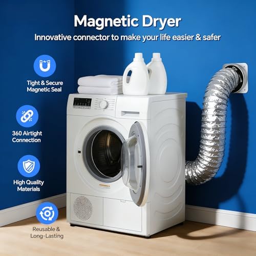 DV180 Magnetic Dryer Vent Connector, Airtight Seal, Quick Connect, 3.3ft 4" Duct - Image 2