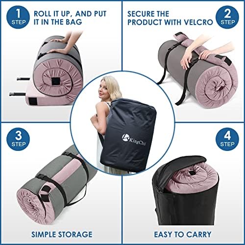 KingChii CertiPUR-US Memory Foam Camping Mattress, Portable Roll Up Travel Car - Image 5