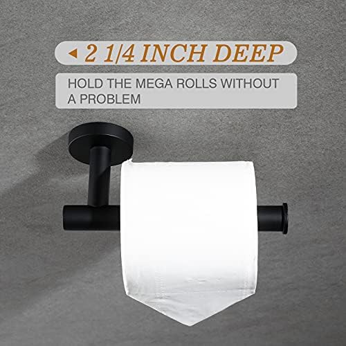 USHOWER Matte Black Toilet Paper Holder - Image 5