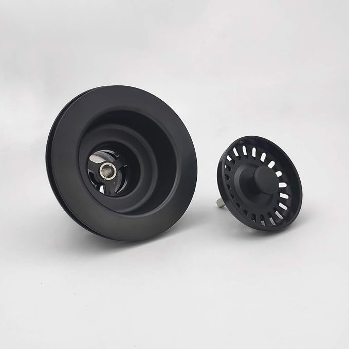 EADOT 3-1/2 Inch Polymer Black Sink Drain Assembly - Image 2