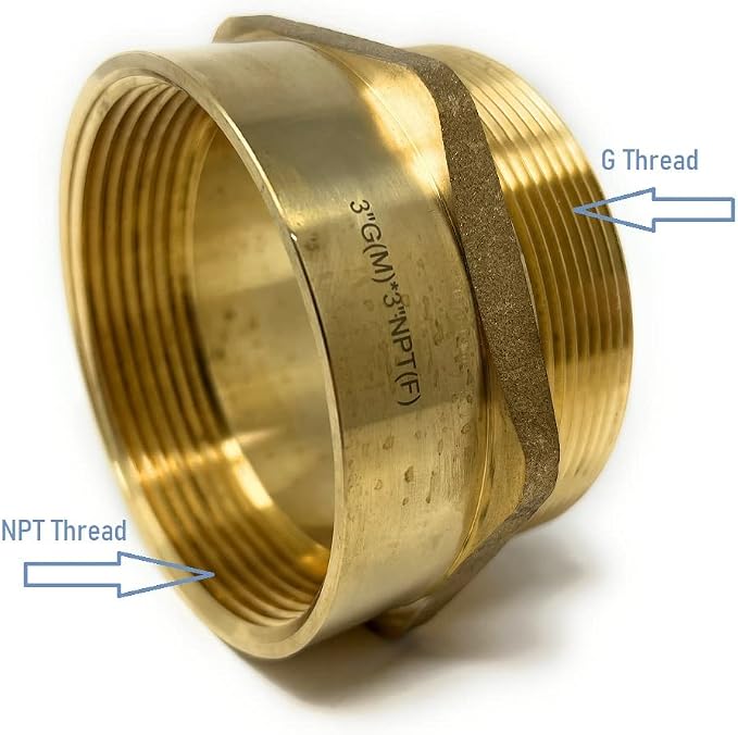 Cascada Lead-Free Brass Adapter, G Thread British BSPP Male to NPT Female |) - Image 3