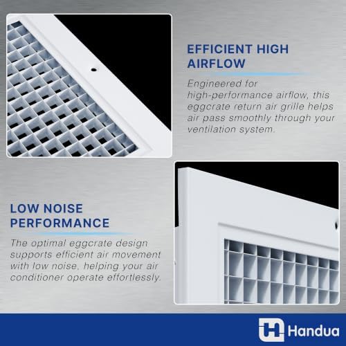 Fits 24x12 and 12x24 Duct Opening | Aluminum Eggcrate Return Air Grille | Low - Image 6