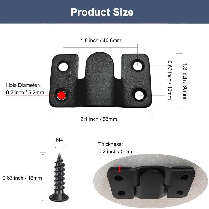 10Pcs Black Flush Mount Brackets 2.1" x 1.3" Stainless Steel Interlock Photo - Image 2