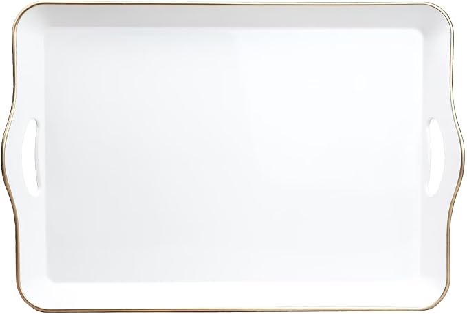 Spsyrine White Decorative Serving Tray by Spsyrine