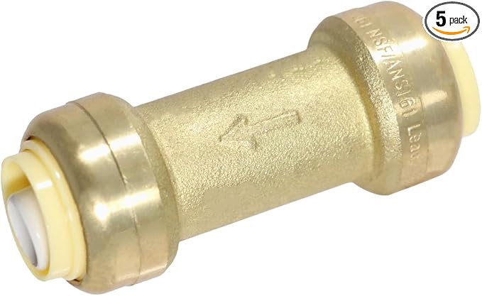 5 Pack XFITTING 1/2" Push Fit Check Valve, Push to Connect by XFITTING
