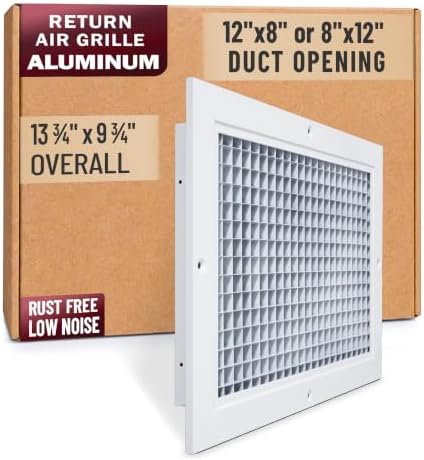Fits 12x8 and 8x12 Duct Opening | Aluminum Eggcrate Return Air Grille | Low by Handua