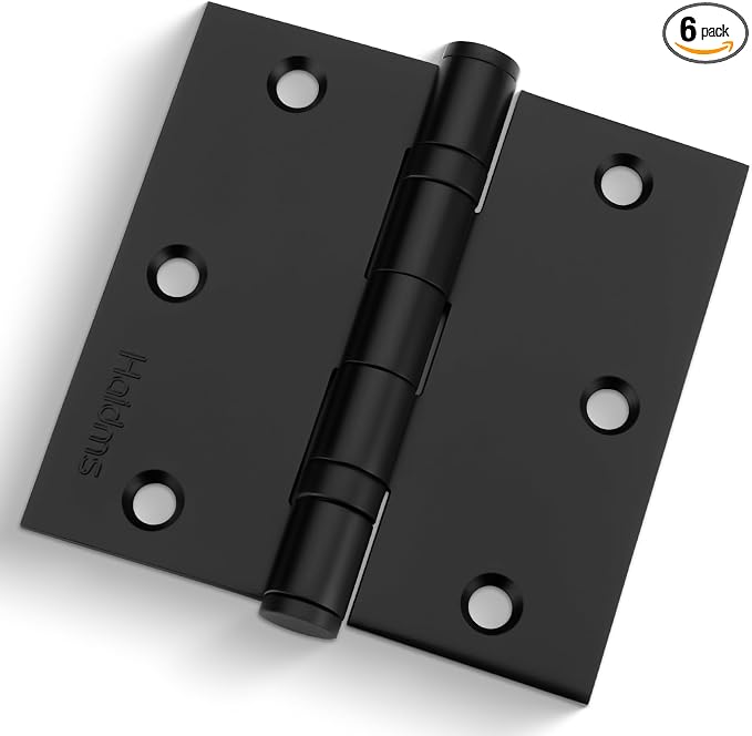 6 Pack Ball Bearing Hinges 3.5 Inch Matte Black Door Hinges by Haidms