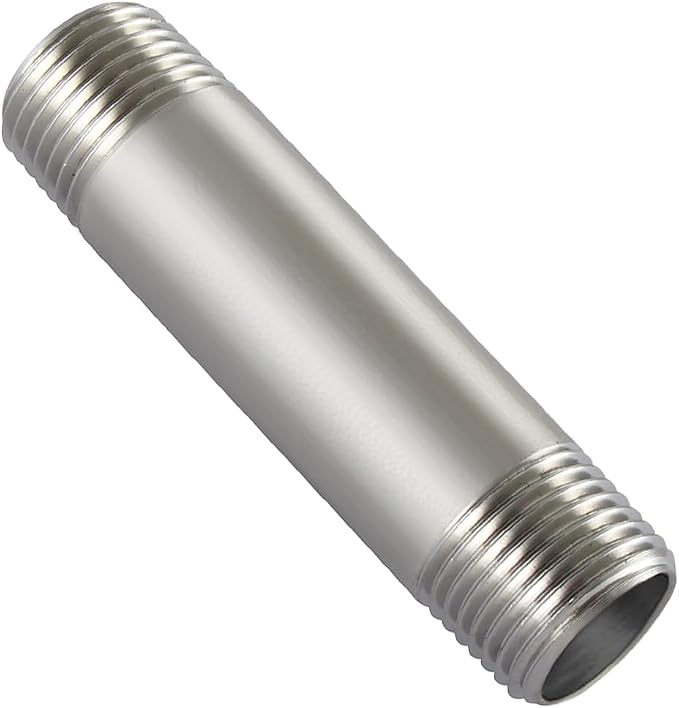 Beduan Stainless 3/8 NPT Male Threaded 6" Length Nipple Pipe Fitting | MPT by Beduan