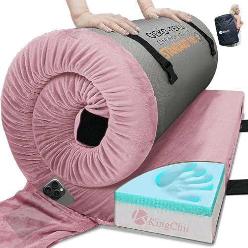 KingChii CertiPUR-US Memory Foam Camping Mattress, Portable Roll Up Travel Car by KingChii
