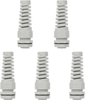 5Pcs NPT 1/2" IP68 Waterproof Cable Gland Flex Spiral Strain Relief Grey Nylon by LeMotech